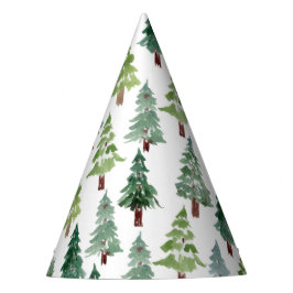 Rustikaler Pinienwald Winter   Partyhütchen