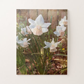 Rustikaler Pink Cup Daffodil Blume Fotografie Puzzle