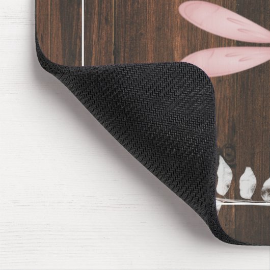 Rustikaler Pink-Dragonfly-Personalisierter Mausknö Mousepad (Ecke)
