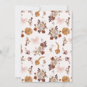 Rustikaler Pink Fall Kleiner Pumpkin 1. Geburtstag Einladung (Rückseite)