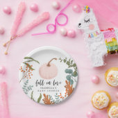 Rustikaler Pink Pumpkin Fall in Liebe Baby Dusche Pappteller (Party)