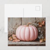 Rustikaler Pink Pumpkin Herbst Blätter Postkarte (Vorne/Hinten)