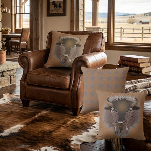 Rustikaler Plains-Bison Kissen