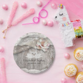 Rustikaler Polterabend aus Holz Burlap Lace Floral Pappteller (Party)