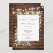 Rustikaler Polterabend aus Holz und Streichhölzern Einladung (Vorne/Hinten)