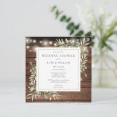 Rustikaler Polterabend aus Holz und Streichhölzern Einladung (Stehend Vorderseite)