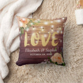 Rustikaler Polterabend aus Holzblumen Kissen (Decke)