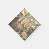 Rustikaler Polterabend aus Holzblumen Serviette (Ecke)