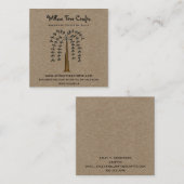 Rustikaler, primitiver Country Kraft Willow Tree Quadratische Visitenkarte (Vorne/Hinten)