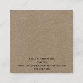 Rustikaler, primitiver Country Kraft Willow Tree Quadratische Visitenkarte (Rückseite)