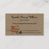 Rustikaler, primitiver Lkw mit Pumpkins Kraft Visitenkarte (Rückseite)