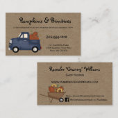 Rustikaler, primitiver Lkw mit Pumpkins Kraft Visitenkarte (Vorne/Hinten)