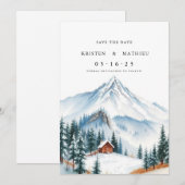 Rustikaler Printable Mountain Save The Date (Vorne/Hinten)