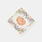 Rustikaler Pumpkin Erster Geburtstag Blumengold Gl Serviette (Ecke)