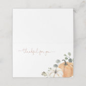 Rustikaler Pumpkin Fall Erntedank Platzkarte (Außenseite Aufgefaltet)