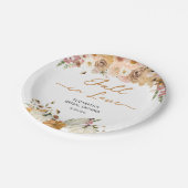 Rustikaler Pumpkin Fall in Liebe Papierplatte Pappteller (Schrägansicht)