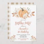 Rustikaler Pumpkin Fall Rustikale Blumengeburtspar Einladung (Vorne/Hinten)