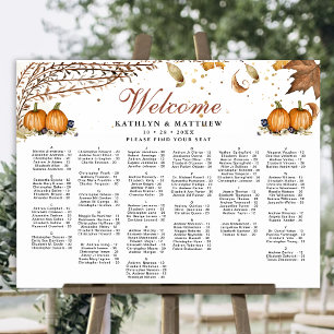 Rustikaler Pumpkin Herbst Hochzeit Alphabetisches Poster
