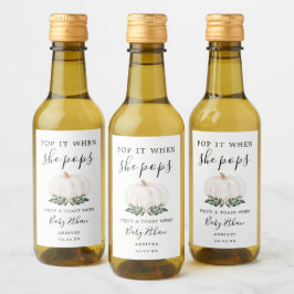 Rustikaler Pumpkin Pop Es, wenn sie Pop Baby-Dusch Weinetikett