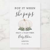 Rustikaler Pumpkin Pop Es, wenn sie Pop Baby-Dusch Weinetikett (Einzelnes Label)