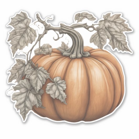 Rustikaler Pumpkin wasserdicht Aufkleber (Vorderseite)