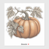 Rustikaler Pumpkin wasserdicht Aufkleber (Blatt)