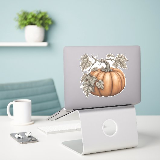 Rustikaler Pumpkin wasserdicht Aufkleber (Laptop auf Schreibtisch)