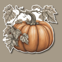 Rustikaler Pumpkin wasserdicht Aufkleber