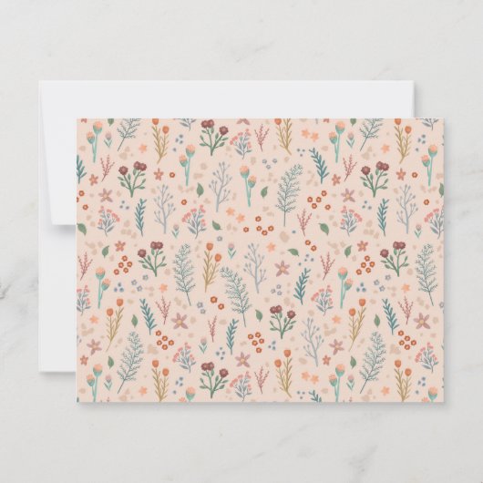 Rustikaler QR-Code Boho-Wildblumen Hochzeit RSVP (Rückseite)