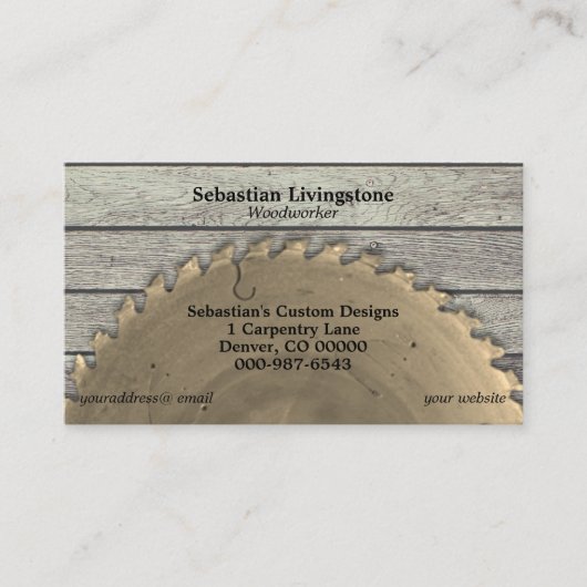 Rustikaler QR-Code des gesägten Carpentry Visitenkarte (Vorderseite)