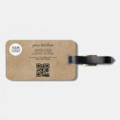 Rustikaler QR-Code für das Hinzufügen von Logos fü Gepäckanhänger (Rückseite horizontal)