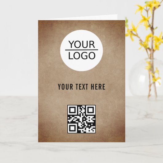 Rustikaler QR-Code für das Hinzufügen von Logos fü Karte (Gelbe Blume)