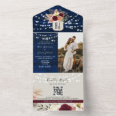 Rustikaler QR-Code für die Marine All In One Einladung (Innen Boden)