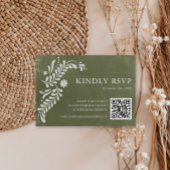 Rustikaler QR-Code für grüne Hochzeit in Mexiko RSVP Karte