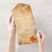 Rustikaler QR-Code für Herbst All In One Einladung (Abreißen)