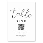 Rustikaler QR-Code für Hochzeitsskripte Tischnummer (Rückseite)