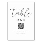 Rustikaler QR-Code für Hochzeitsskripte Tischnummer (Vorderseite)