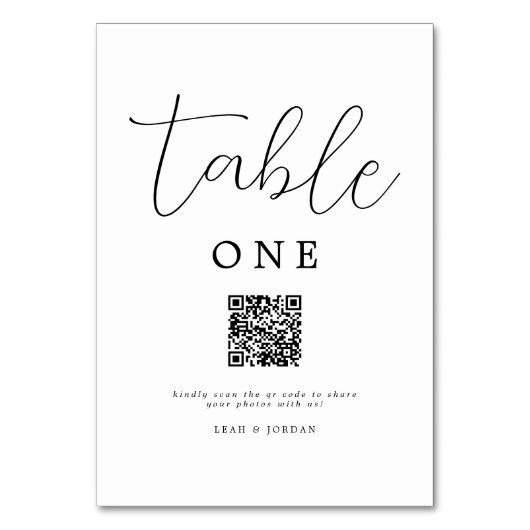 Rustikaler QR-Code für Hochzeitsskripte Tischnummer (Vorderseite)