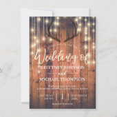 Rustikaler QR-Code für Holzzeichenbeleuchtung Einladung (Vorderseite)