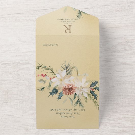 Rustikaler QR-Code für Pine Gold All In One Einladung (Außenbereich)