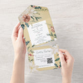 Rustikaler QR-Code für Pine Gold All In One Einladung (Abreißen)