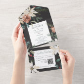 Rustikaler QR-Code für Weihnachtskiefern All In One Einladung (Abreißen)