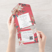 Rustikaler QR-Code für Weihnachtskiefern All In One Einladung (Abreißen)