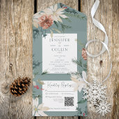 Rustikaler QR-Code für Weihnachtskiefern All In One Einladung