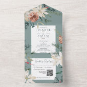 Rustikaler QR-Code für Weihnachtskiefern All In One Einladung (Innen Boden)