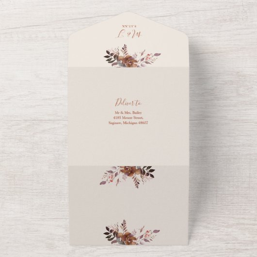 Rustikaler QR-Code Herbstliche Hochzeit im Herbst All In One Einladung (Außenbereich)