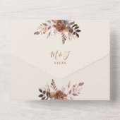 Rustikaler QR-Code Herbstliche Hochzeit im Herbst All In One Einladung (Rückseite)