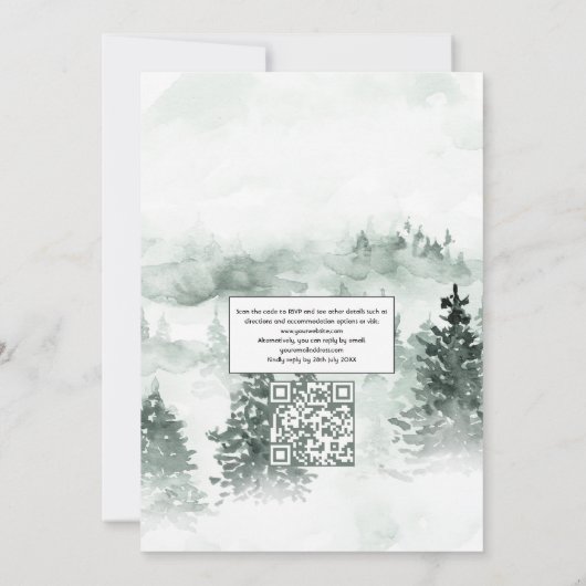 Rustikaler QR-Code UAWG Bohemische Hochzeit Einladung (Rückseite)