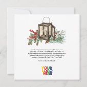 Rustikaler QR Code Weihnachtskarte für Unternehmen (Rückseite)