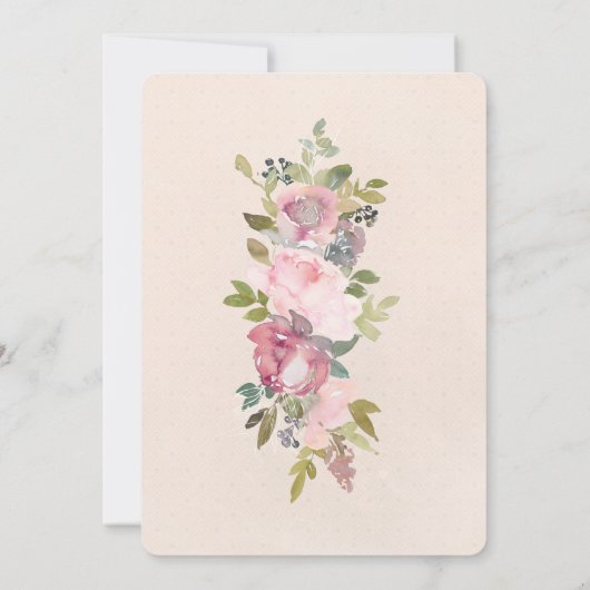 rustikaler Rahmen rosa bordeauxrote erste Kommune Einladung (Rückseite)